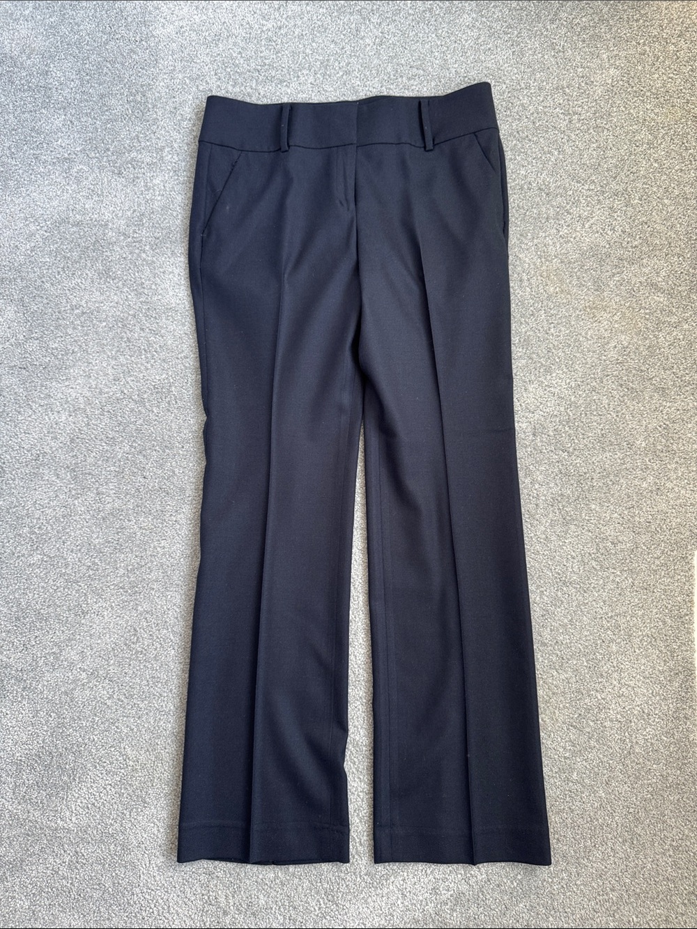Ann Taylor Black Tailored Straight-Leg Trousers